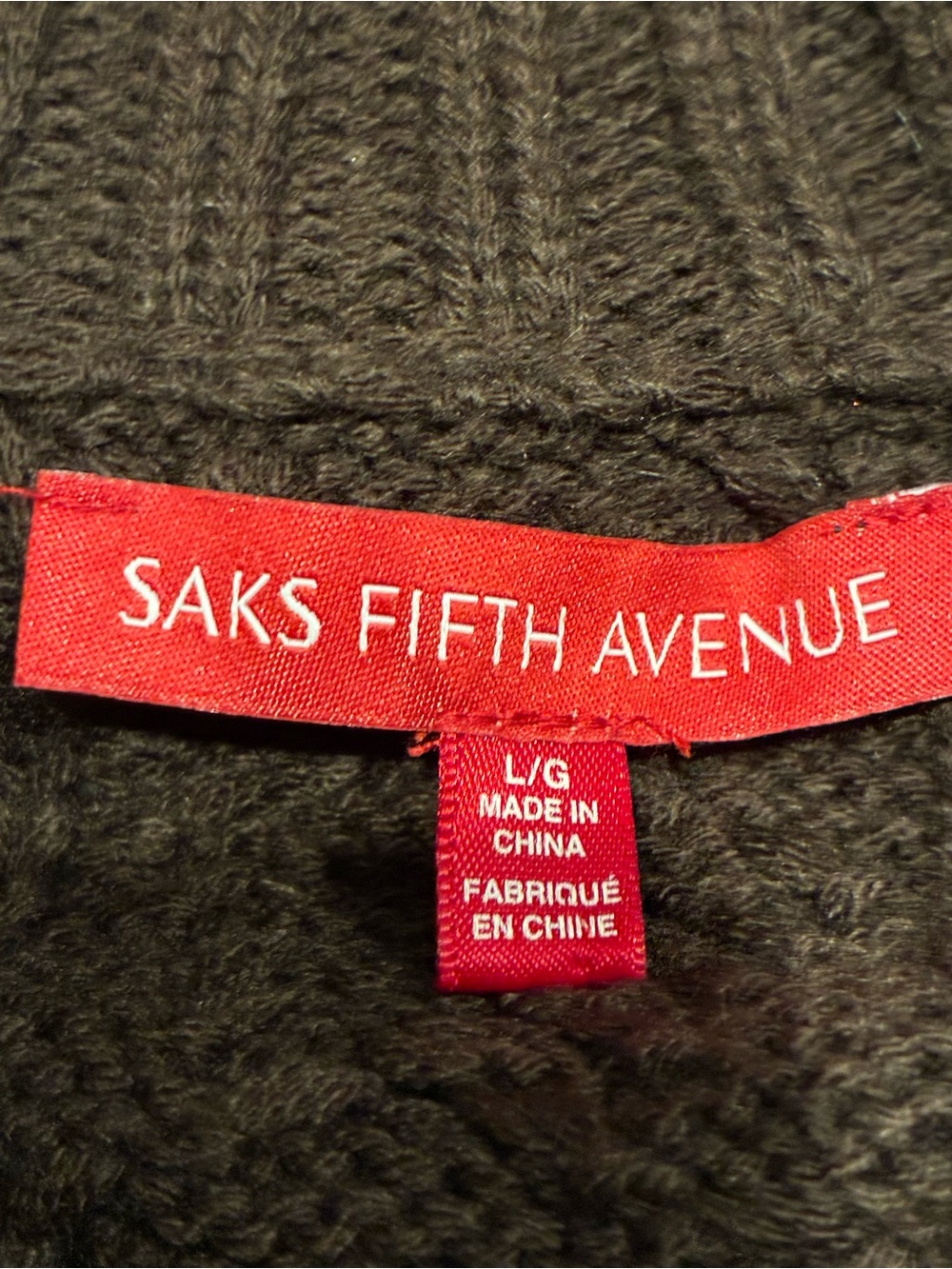 Saks Fifth Avenue Dark Brown Cable Knit Cowl Sweater - Picture 3 of 7
